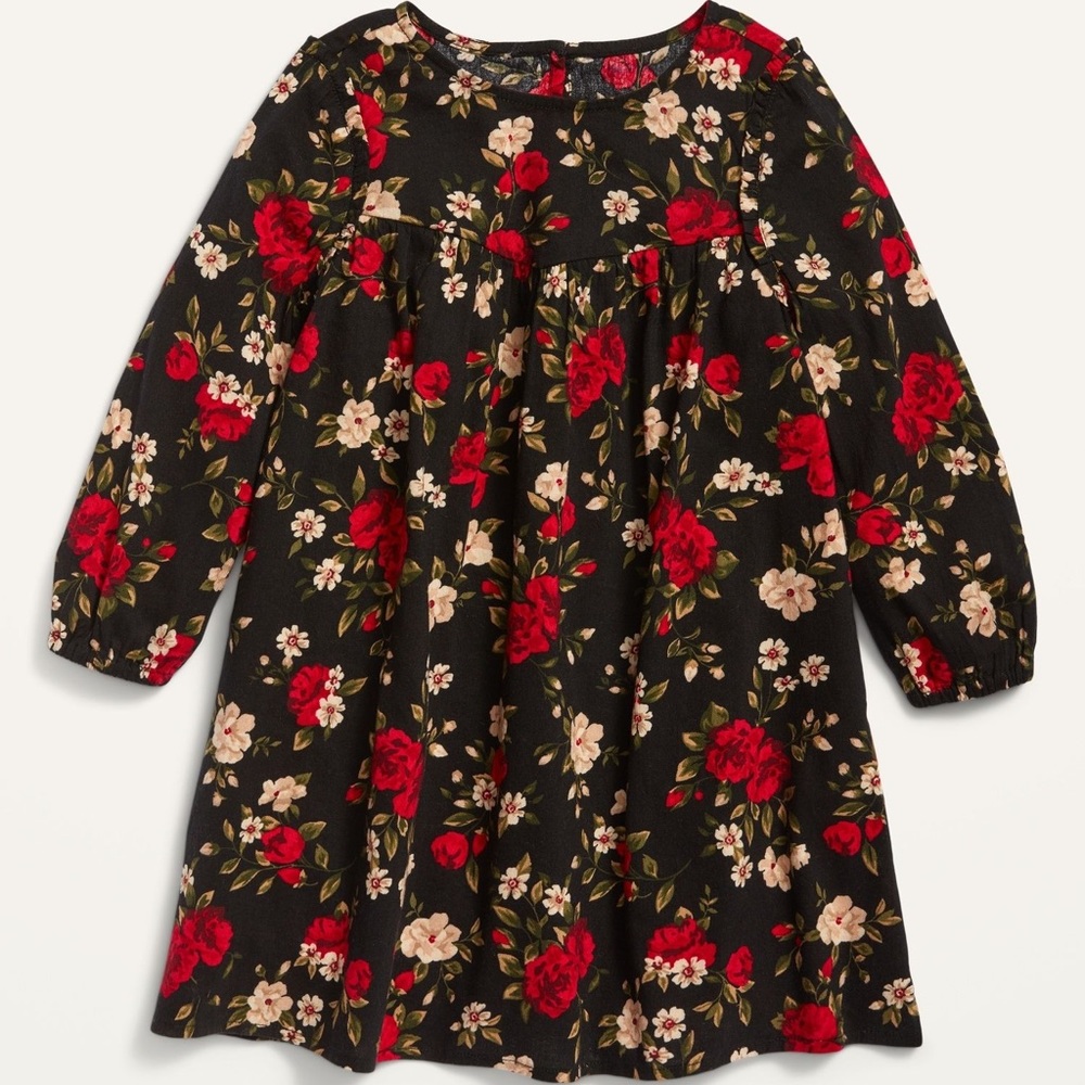 Old Navy Girls Black Floral Dress Size 5T